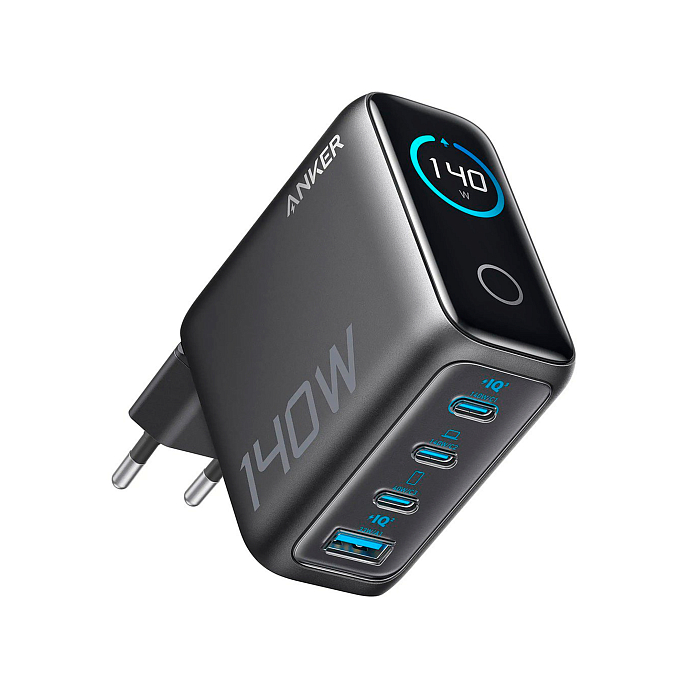Сетевое зарядное устройство Anker Charger 3C1A 140W with USB Cable Dark Gray - рис.0