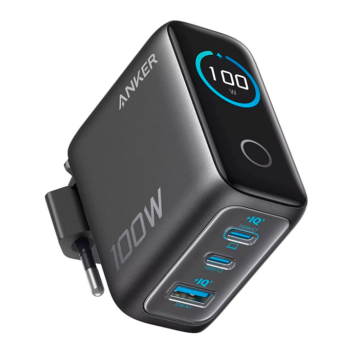 Сетевое зарядное устройство Anker Charger 2C1A 100W with USB Cable Dark Gray - рис.1