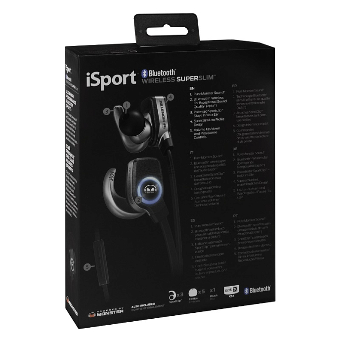 Беспроводные наушники MONSTER ISPORT BLUETOOTH WIRELESS SUPERSLIM IN-EAR (Black) - рис.4