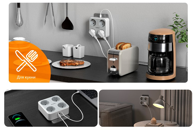 Сетевой фильтр Tessan TS-302-DE-C Grey - рис.2