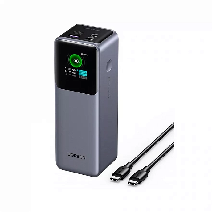 Внешний аккумулятор Ugreen PB722 (35525B) 25000mAh 200W Fast Charging Grey - рис.0