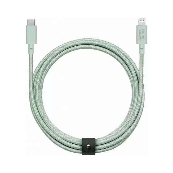 Кабель Native Union Belt USB-C - Lightning Light Green 3 m - рис.0