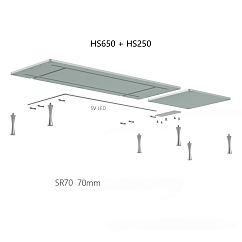 Стол ddHiFi HS650 x 1 + HS250 x 1 + SR70 x 6 Pinkish Gray/Silver