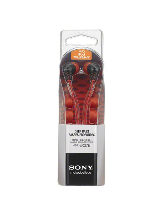 Наушники Sony MDR-EX37 Red - рис.1