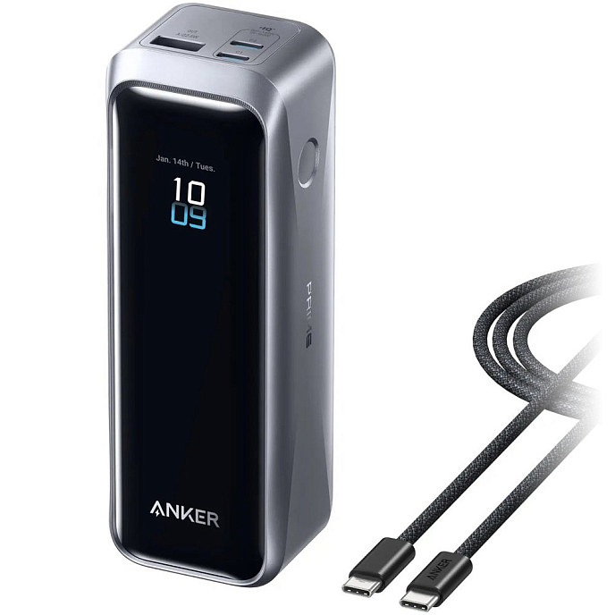 Внешний аккумулятор Anker Prime Power Bank 20k mAh 220w 2xUSB-C/1xUSB-А Dark Grey - рис.0