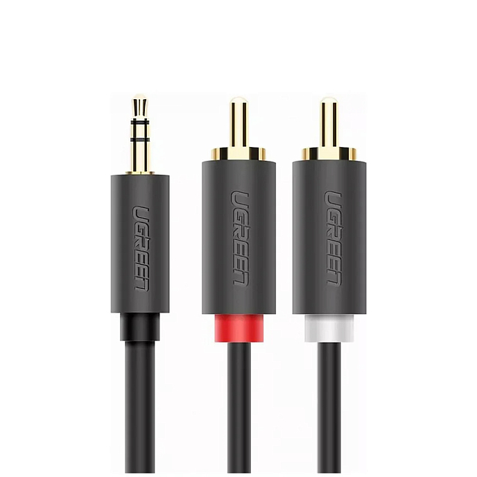 Кабель Ugreen AV102 Jack 3.5mm - 2RCA Grey 5m - рис.1