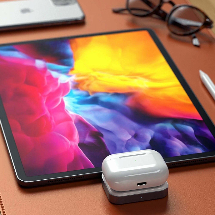 Внешний аккумулятор Satechi Wireless Charging Dock for AirPods Space Gray - рис.5
