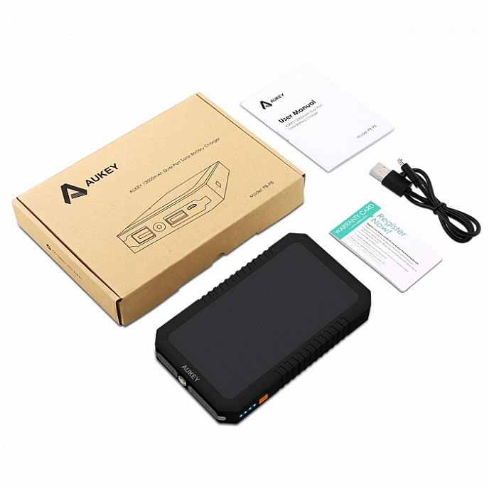 Внешний аккумулятор Aukey Dual USB Port Solar Battery 12000mAh - рис.6