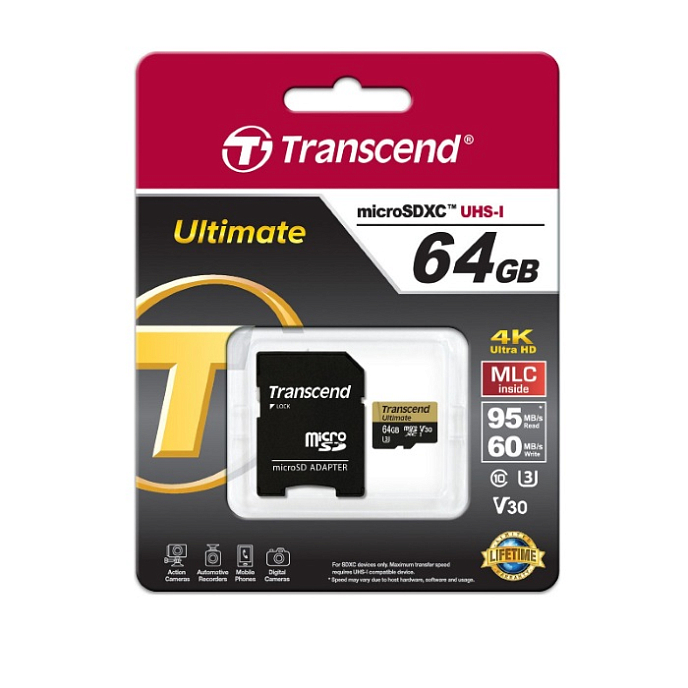 Карта памяти Transcend 64Gb microSDXC Class 10 UHS-I U3 633x - рис.3