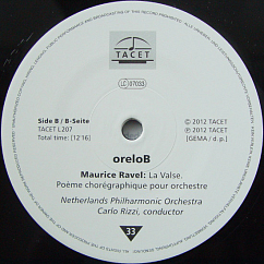 Виниловая пластинка Ravel, Netherlands Philharmonic Orchestra, Carlo Rizzi, Gordan Nikolitch – oreloB - Tacet LP