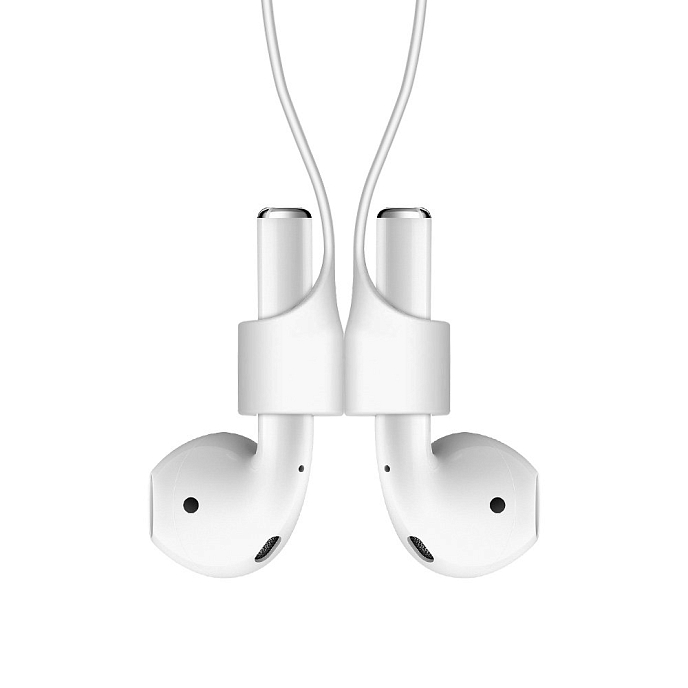 Силиконовый шнурок для AirPods Deppa Silicon strap for AirPods White - рис.1
