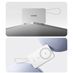 Внешний аккумулятор Ugreen PB570 MagFlow Air Ultra-Slim 10000mAh USB-C White