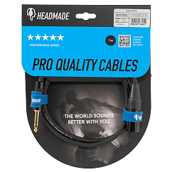 Кабель HeadMade Pro XLR-M - 6.3mm Black 1m