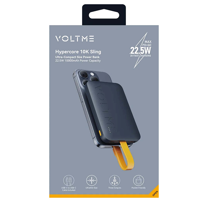 Портативный аккумулятор VOLTME Hypercore 10K Sling HP10C Dark Grey Metallic - рис.7