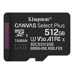 Карта памяти Kingston Canvas Select Plus Gen3 Adaptor 512 Gb Adapter