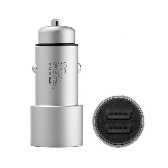 Автомобильное зарядное устройство uBear Ride Car Charger Silver - рис.0