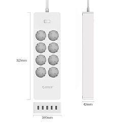 Сетевой фильтр Orico HPC-8A5U White