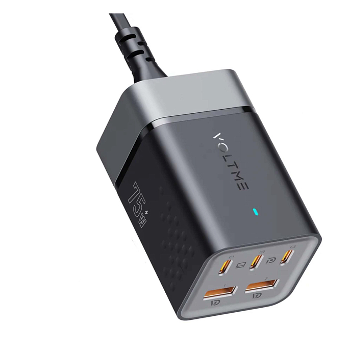 Сетевое зарядное устройство VOLTME VITO 75 EzTravel Desktop Charger 5in1 Black - рис.0