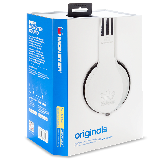 Наушники MONSTER ADIDAS ORIGINALS OVER EAR HEADPHONES (WHITE) - рис.5