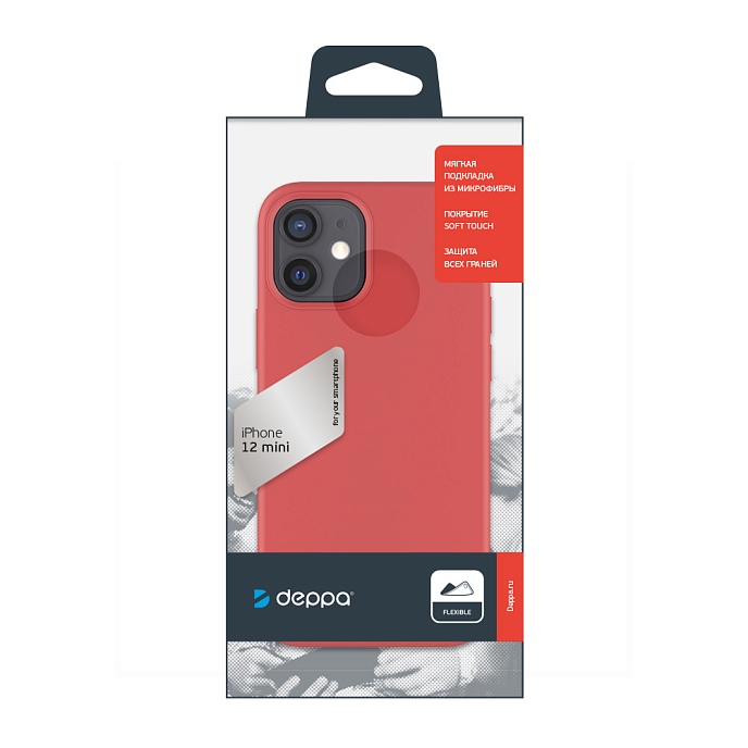 Чехол для смартфонов Deppa Soft Silicone for Apple iPhone 12 Mini Red - рис.5