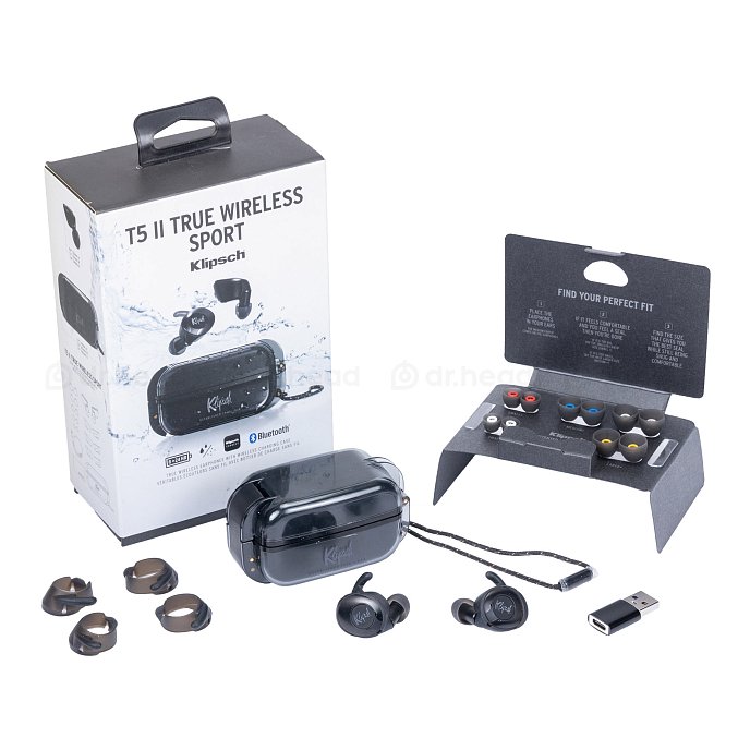 Беспроводные наушники Klipsch T5 II True Wireless Sport black внутриканальные tws наушники (SN 106902720481288)_Уценка - рис.1