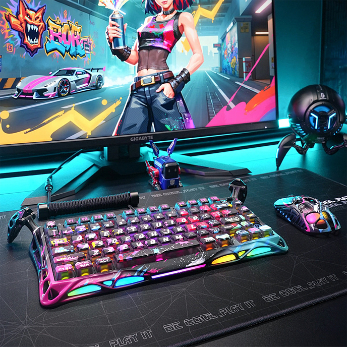 Клавиатура Gravastar Mercury V75 Pro Neon Graffity - рис.13