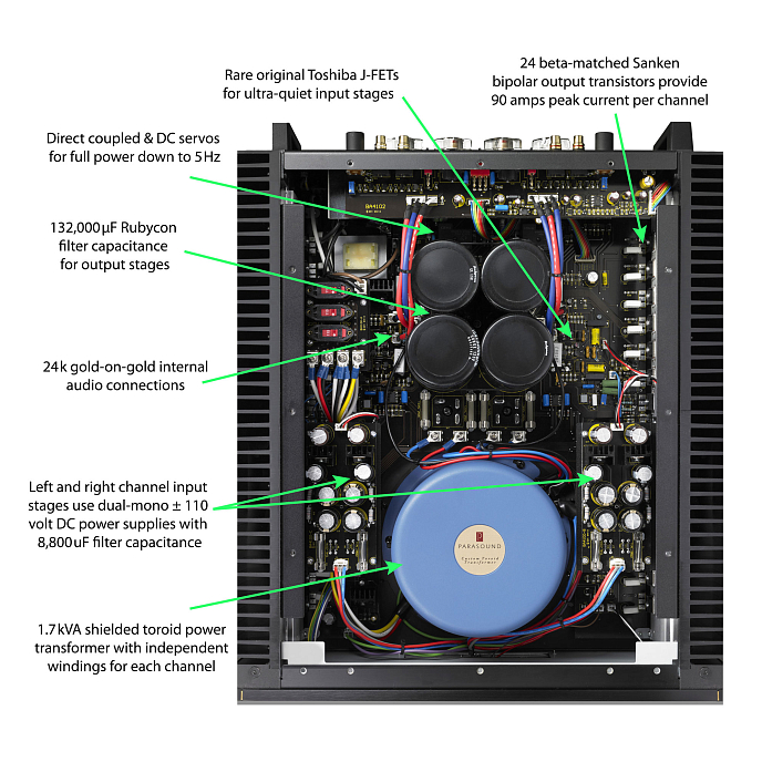 Усилитель мощности Parasound JC5 Silver - рис.4