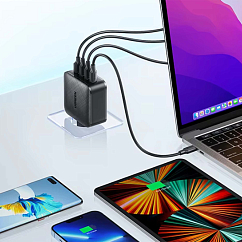 Сетевое зарядное устройство Ugreen CD224 USB-A - USB-C 65W Black