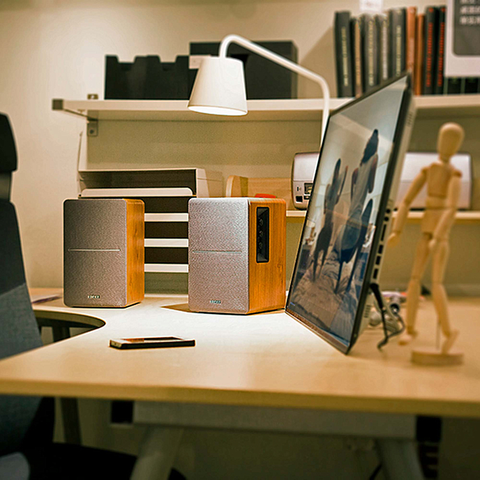 Компьютерные колонки Edifier R1280T silver/brown акустика 2.0_OpenBox - рис.7