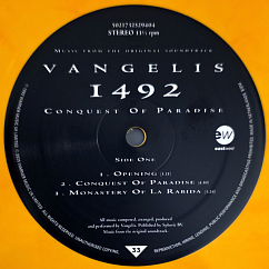 Виниловая пластинка Vangelis - 1492 - Conquest Of Paradise (Music From The Original Soundtrack) (Yellow Flame) - 2LP