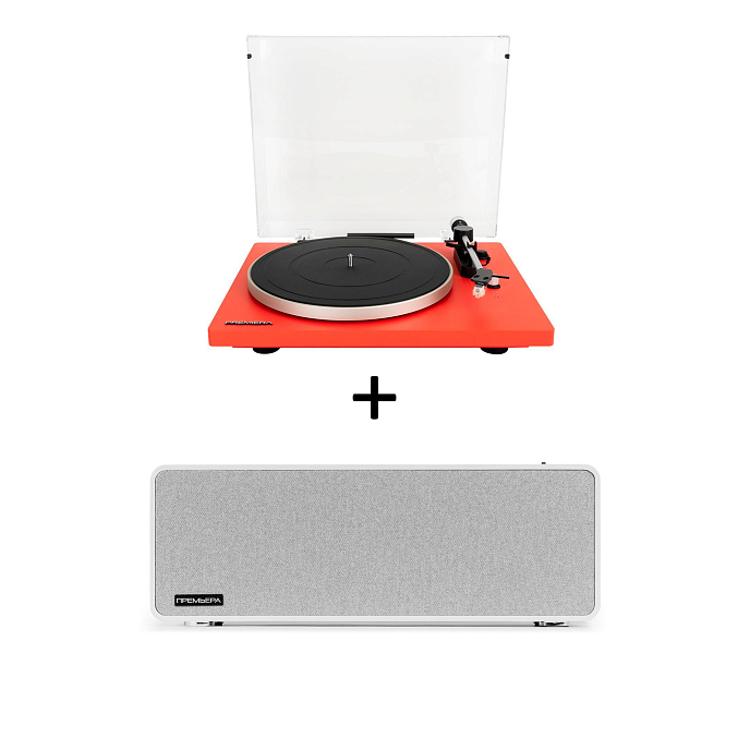 Проигрыватель винила Premiera ECO BT Red + Premiera ES422A White - рис.0