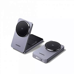 Зарядное устройство Ugreen W706 2-in-1 Wireless Charger Qi2 for Iphone 15W, AirPods Grey