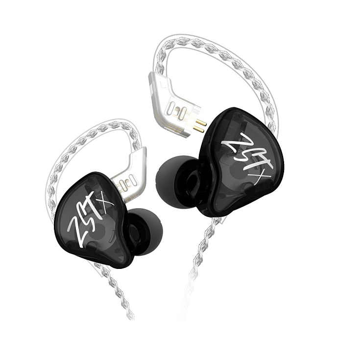 Наушники внутриканальные KZ ZST X Black without mic - рис.0
