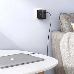 Сетевое зарядное устройство Ugreen CD224 USB-A - USB-C 65W Black