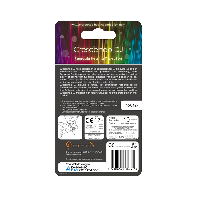 Беруши для музыкантов Dynamic Ear Company Crescendo DJ 20 - рис.1