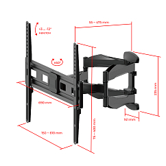 Кронштейн для монитора Uniteki FM1772 Black