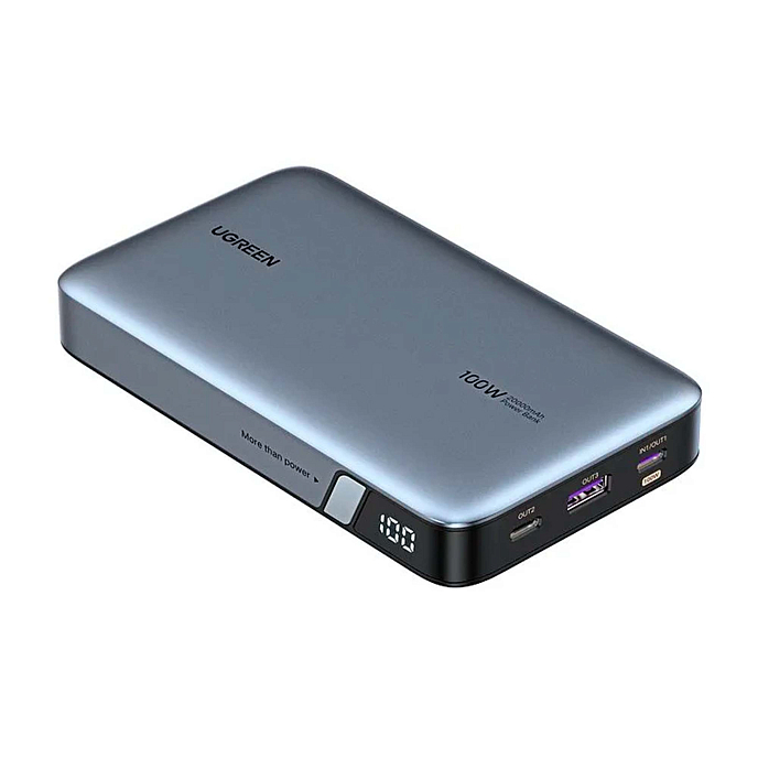 Портативный аккумулятор Ugreen PB720 (25188) PD 100W Power Bank Grey - рис.0