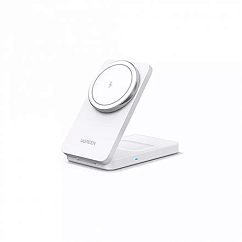 Зарядное устройство Ugreen W706 2-in-1 Wireless Charger Qi2 for Iphone 15W, AirPods White