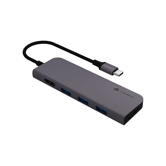 USB HUB Lyambda Slim Aluminum LC173 - рис.0