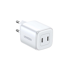 Сетевое зарядное устройство Ugreen CD294 45W 2xUSB-C PD GaN White