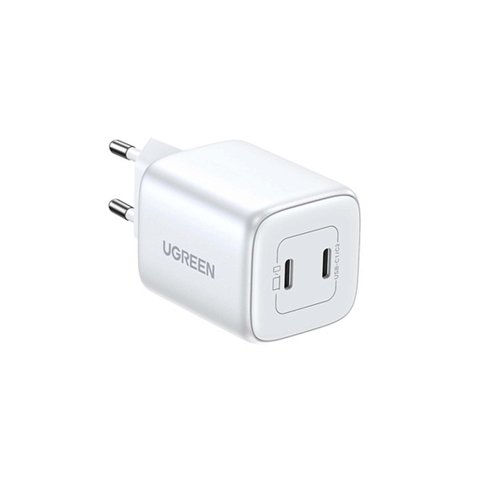 Сетевое зарядное устройство Ugreen CD294 45W 2xUSB-C PD GaN White - рис.0