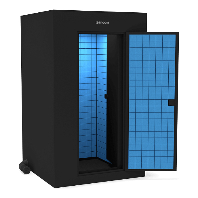 Акустическая кабина IzoRoom Comfort without window Black Blue - рис.0