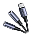 Кабель Ugreen AV144 (30732) USB Type C Male to 2*3.5mm Female grey кабель разветвитель 25сm_OpenBox - рис.2