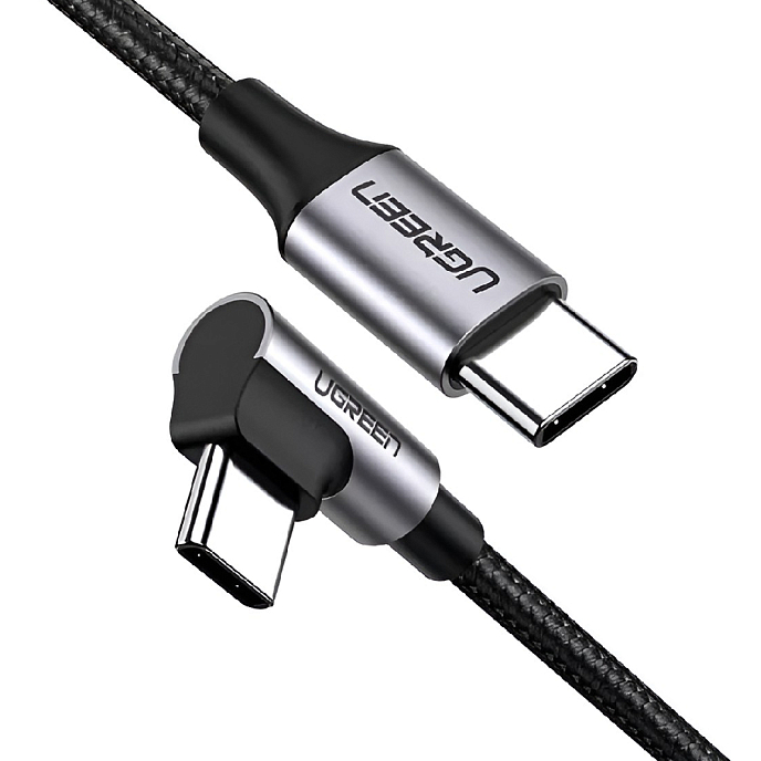 Кабель Ugreen US255 USB-C - USB-C Black/Grey 2m - рис.1