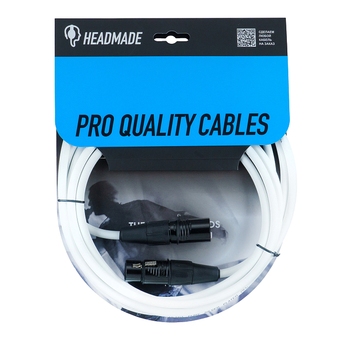 Кабель HeadMade Pro XLR-F - XLR-M White 3m - рис.0