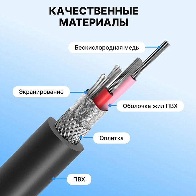 Кабель Vention XLR Male - XLR Female Black 3m - рис.1