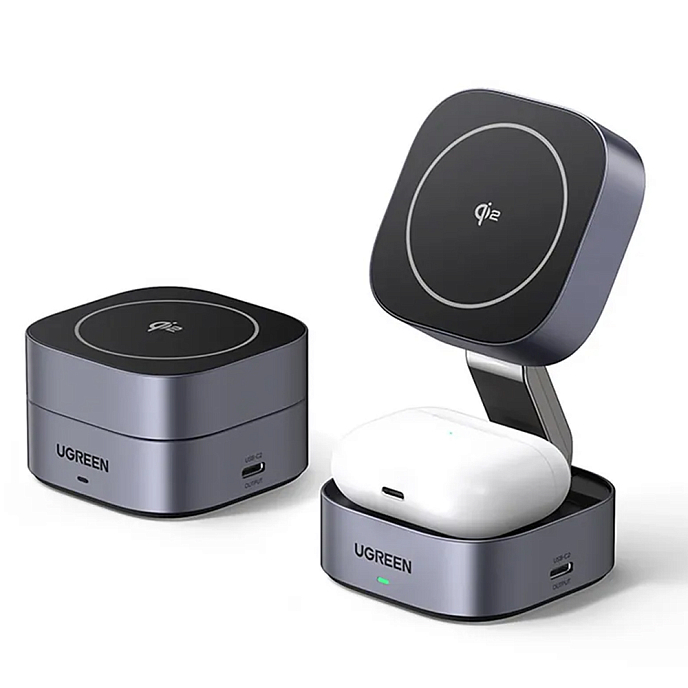 Зарядное устройство UGREEN W702 2-in-1 Magnetic Grey - рис.2