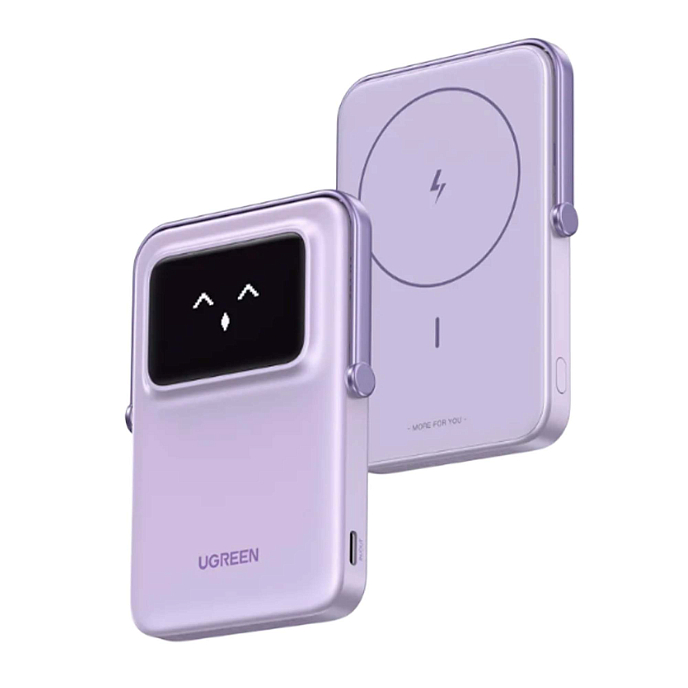Внешний аккумулятор UGREEN PB571 UNO 5000mAh MIni Magnetic Wireless 20W Violet - рис.0