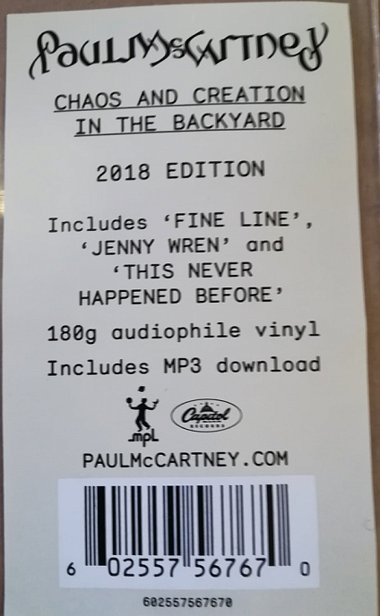 Виниловая пластинка Paul McCartney - Chaos And Creation In The Backyard - рис.2