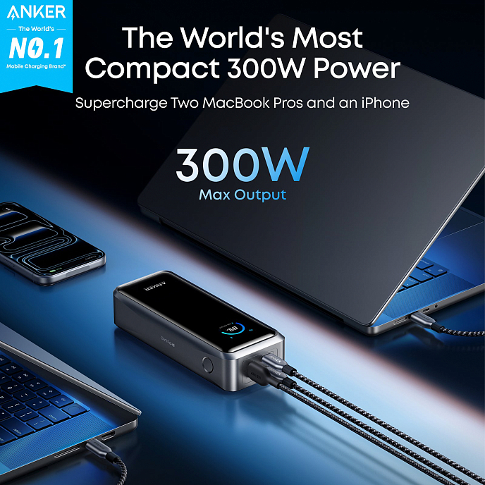Портативный аккумулятор Anker Prime 26k mAh 300w Black - рис.1